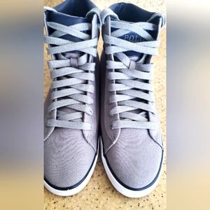 NEW Polo by Ralph Lauren Harvey Midsole Canvas High Top in Gray. Rare
